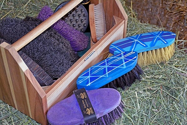 Vale Easy Clean Body Brush with Hard and Soft Bristles for Horse Grooming 
